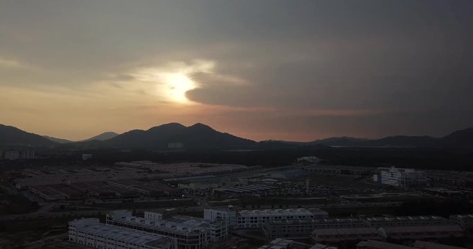 Aerial view of Sunrise in Kedah, Malaysia