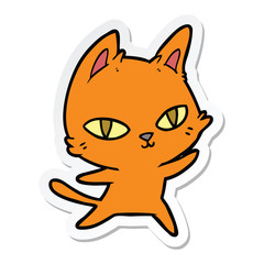 sticker of a cartoon cat staring
