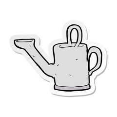 sticker of a watering can cartoon