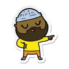 sticker of a cartoon man with beard