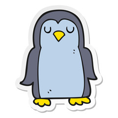 sticker of a cartoon penguin