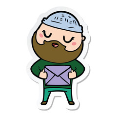 sticker of a cartoon man with beard