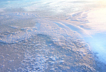 A Field covered with a snow in winter season.