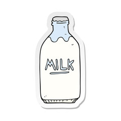 sticker of a cartoon milk bottle