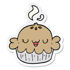 sticker of a cute cartoon pie