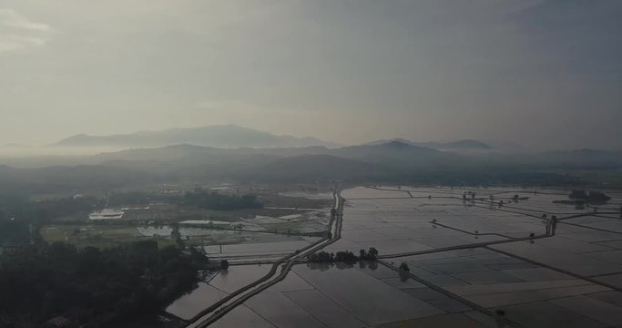 Aerial view landscape in kedah malaysia