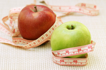 Apples and flexible ruler as a concept of dieting and weight control