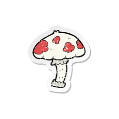 retro distressed sticker of a cartoon mushroom