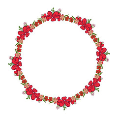 Vector illustration design art red wreath frame for card