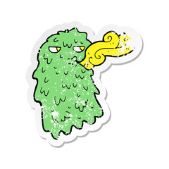 retro distressed sticker of a cartoon gross ghost