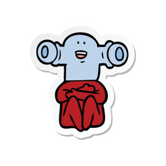 sticker of a friendly cartoon alien