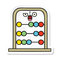 sticker of a cute cartoon abacus