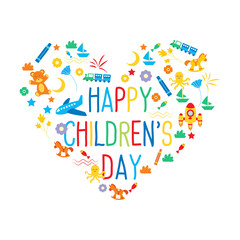 happy children's day for international children celebration. vector illustration
