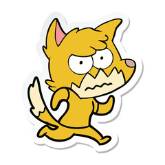 sticker of a cartoon annoyed fox