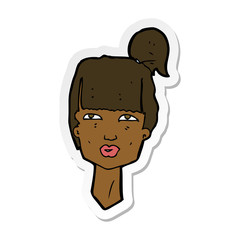 sticker of a cartoon female head