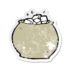 retro distressed sticker of a cartoon bowl of sugar