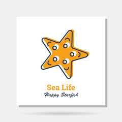 Vector simple company logo example - Sea Life