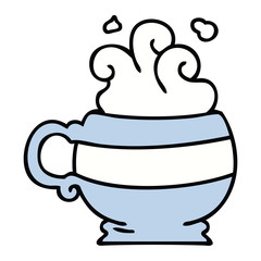 quirky hand drawn cartoon hot drink