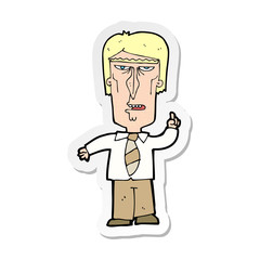 sticker of a cartoon grumpy boss