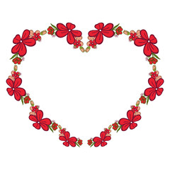 Vector illustration crowd frame flower red for greeting cards