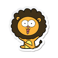 sticker of a happy cartoon lion