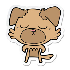 sticker of a cute cartoon dog