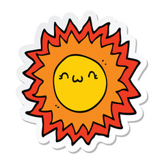 sticker of a cartoon sun