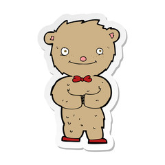 sticker of a cartoon teddy bear