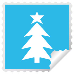 square peeling sticker cartoon christmas tree
