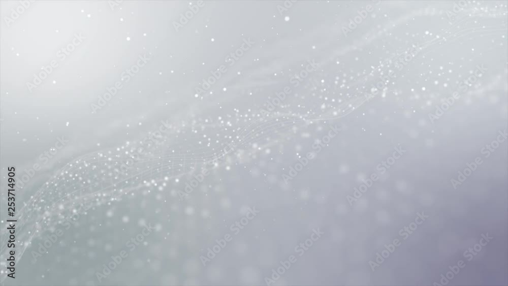 Aufkleber futuristic white digital abstract luxurious sparkling wave particles grid de-focus for festive seaso