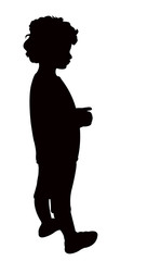 a boy standing body silhouette vector