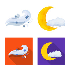 Vector illustration of weather and climate logo. Set of weather and cloud vector icon for stock.