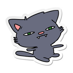 sticker cartoon of cute kawaii cat
