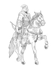 Fototapeta na wymiar knight on horse