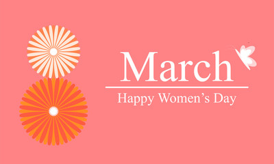 8 March, Happy International Women's Day, design template used for website, holiday card, flyer, abstract banner