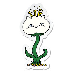sticker of a cute cartoon flower