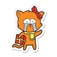 sticker of a cartoon cat