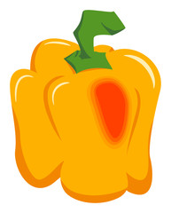 drawn yellow cartoon bell pepper