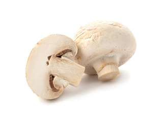 Fototapeta na wymiar Fresh raw champignon mushrooms on white background
