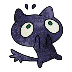 textured cartoon kawaii of a shocked cat