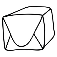 quirky line drawing cartoon brown parcel