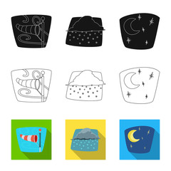 Isolated object of weather and climate logo. Collection of weather and cloud stock vector illustration.