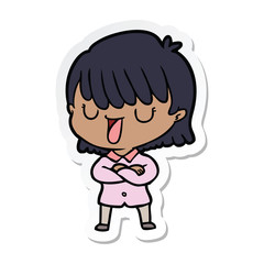 sticker of a cartoon woman