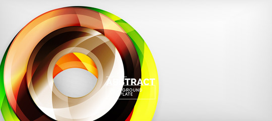 Obraz premium Modern geometric circles abstract background, colorful round shapes with shadow effects