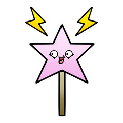 gradient shaded cartoon magic wand