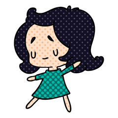 cartoon of a cute kawaii girl