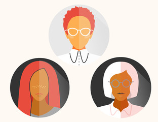 Fototapeta premium group womans business latinos flat material design icon