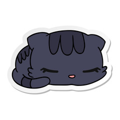 sticker cartoon kawaii cute sleeping kitten