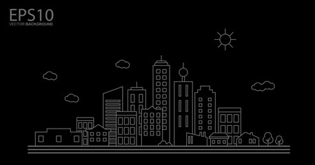 Obraz premium Cityscape. Landscape flat design concept.