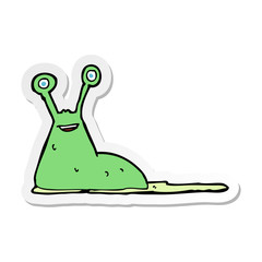 sticker of a cartoon slug